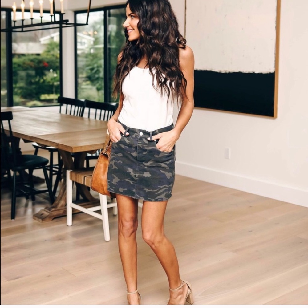 Vici Camo Denim Skirt